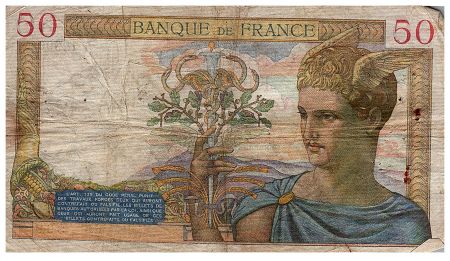 France 50 Francs Cérès - 14.03.1940 - Série T.12996 - Fay.18.41