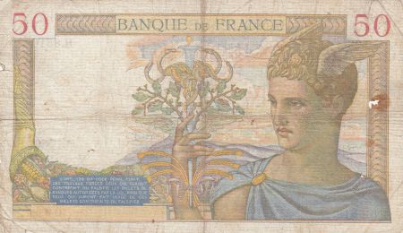 France 50 Francs Cérès - 15-09-1938- Série H.8516