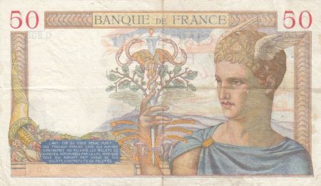 France 50 Francs Cérès - 17-01-1935 - Série Q.238 - TTB