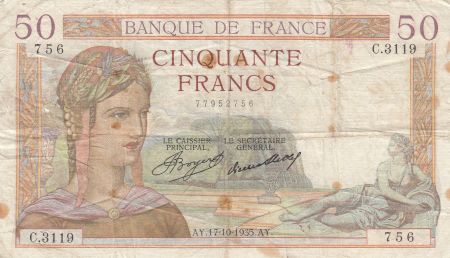 France 50 Francs Cérès - 17-10-1935 - Série C.3119