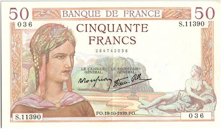 France 50 Francs Cérès - 19-10-1939 Série S.11390