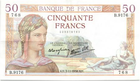 France 50 Francs Cérès - 1938