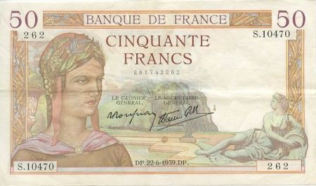 France 50 Francs Cérès - 1939