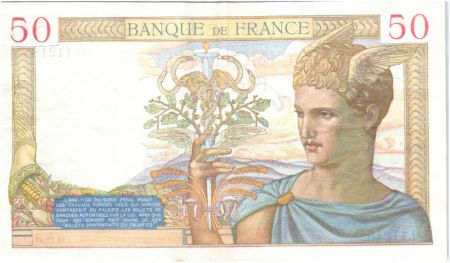 France 50 Francs Cérès - 1940