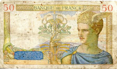 France 50 Francs Cérès - 20-10-1938 Série V.8756-316 - B