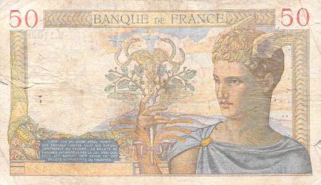 France 50 Francs Cérès - 21-09-1939 - Série U.11092 - B+