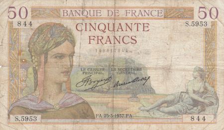 France 50 Francs Cérès - 25-03-1937- Série S.5953