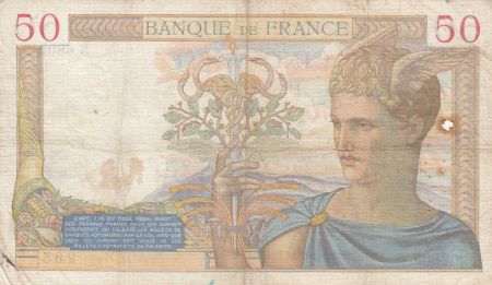 France 50 Francs Cérès - 26-08-1937 - Série N.6809