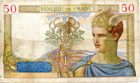 France 50 Francs Cérès - 27-10-1938 Série P.8911-788 - TB