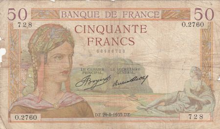 France 50 Francs Cérès - 29-08-1935 - Série O.2760