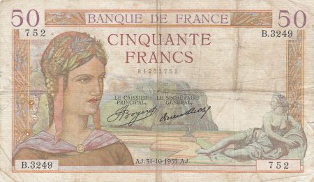 France 50 Francs Cérès - 31-10-1935 - Série B.3249