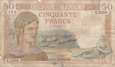 France 50 Francs Cérès - 31-10-1935 - Série E.3256