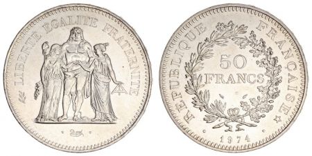 France 50 Francs Hercule - 1974 Argent