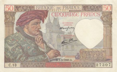 France 50 Francs Jacques Coeur - 05-09-1940 - Série C.13