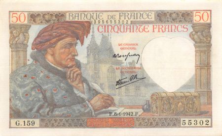 France 50 Francs Jacques Coeur - 08-01-1942 Série G.159 - SUP