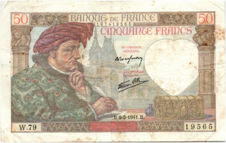 France 50 Francs Jacques Coeur - 08-05-1941 Série W.79