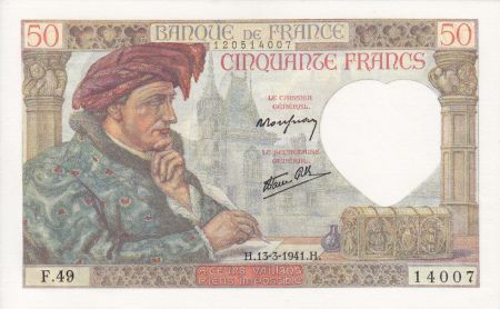 France 50 Francs Jacques Coeur - 13-03-1941 Série F.49