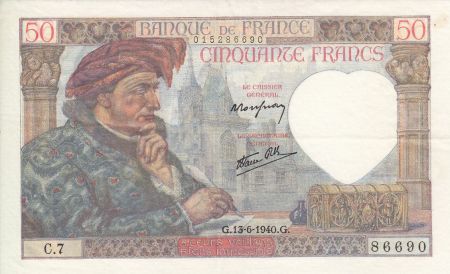 France 50 Francs Jacques Coeur - 13-06-1940 - Série C.7