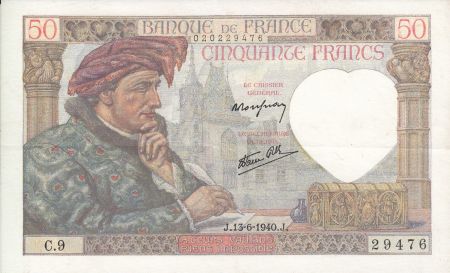 France 50 Francs Jacques Coeur - 13-06-1940 - Série C.9