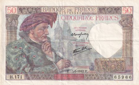 France 50 Francs Jacques Coeur - 15-05-1942 - Série H.171