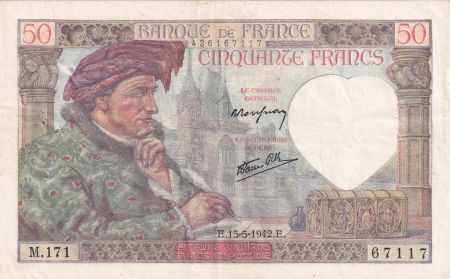 France 50 Francs Jacques Coeur - 15-05-1942 - Série M.171