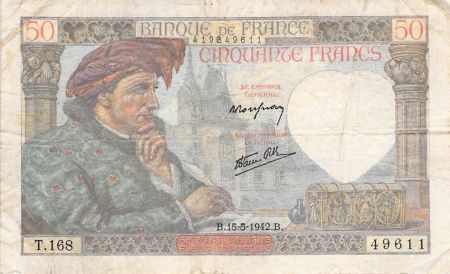 France 50 Francs Jacques Coeur - 15-05-1942 Série C.171 - TB