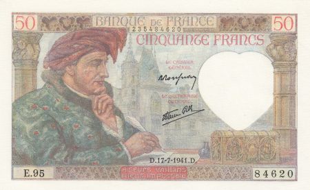 France 50 Francs Jacques Coeur - 17-07-1941 Série E.95