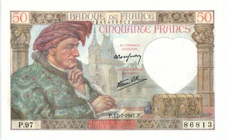France 50 Francs Jacques Coeur - 17-07-1941 Série P.97