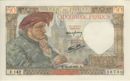 France 50 Francs Jacques Coeur - 18-12-1941 Série F.142