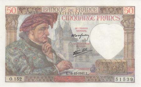 France 50 Francs Jacques Coeur - 18-12-1941 Série O.152