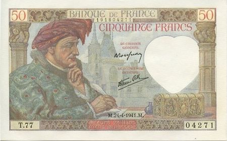France 50 Francs Jacques Coeur - 1941
