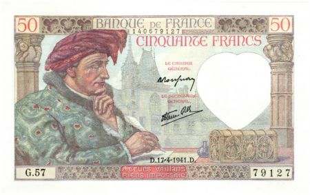 France 50 Francs Jacques Coeur - 1941