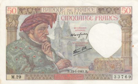 France 50 Francs Jacques Coeur - 23-01-1941 Série M.29 - TTB+
