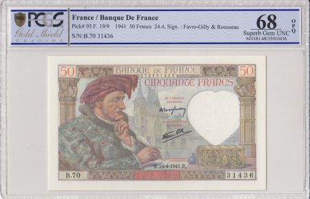 France 50 Francs Jacques Coeur - 24-04-1941 Série B.70 -  PGGS 68 OPQ