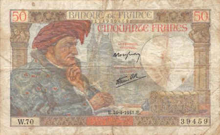 France 50 Francs Jacques Coeur - 24-04-1941 Série W.70 - TB+
