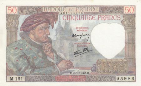 France 50 Francs Jacques Coeur - M.161 - 08-01-1942