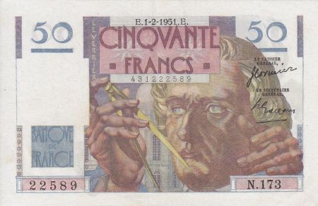 France 50 Francs Le Verrier - 01-02-1951 Série N.173