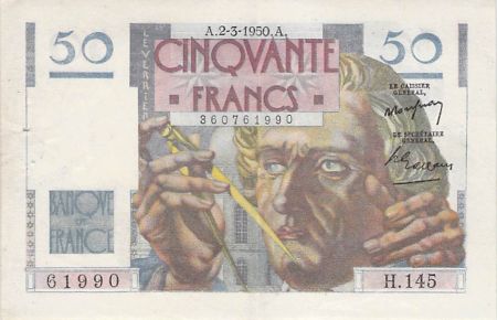 France 50 Francs Le Verrier - 02-03-1950 - Série H.145 - TTB+