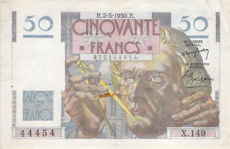 France 50 Francs Le Verrier - 02-03-1950 - Série X.149 - PTTB