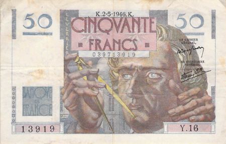 France 50 Francs Le Verrier - 02-05-1946 - Série Y.16 - TB+