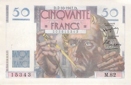 France 50 Francs Le Verrier - 02-10-1947 - Série M.82 - TTB+
