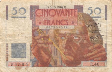 France 50 Francs Le Verrier - 03-10-1946 Série E.40 - TB