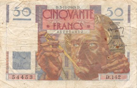 France 50 Francs Le Verrier - 03-11-1949 Série D.142 - TB