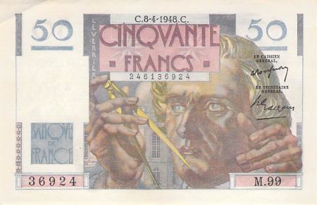 France 50 Francs Le Verrier - 08-04-1948 - Série M.99 - SUP
