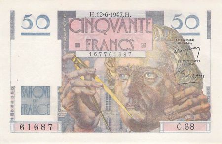 France 50 Francs Le Verrier - 12-06-1947 - Série C.68 - SUP