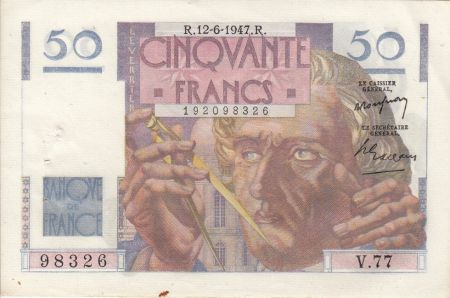France 50 Francs Le Verrier - 12-06-1947 Série V.77 - SUP