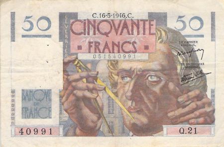 France 50 Francs Le Verrier - 16-05-1946 - Série Q.21 - TB