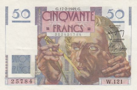 France 50 Francs Le Verrier - 17-02-1949 Série W.121- SUP