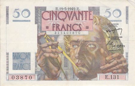 France 50 Francs Le Verrier - 19-05-1949 - Série E.131 - TTB