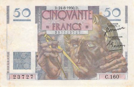 France 50 Francs Le Verrier - 24-08-1950 - Série C.160 - PTTB